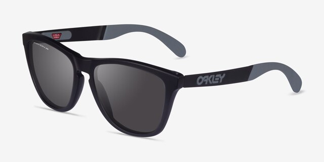 Oakley Frogskins Mix Black Gray PlasticSunglass Frames from EyeBuyDirect, Angle View