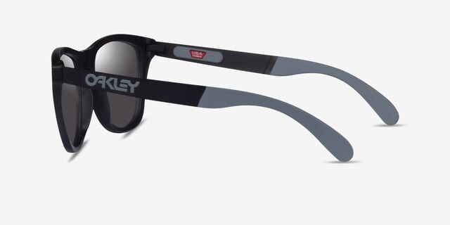 Oakley Frogskins Mix Black Gray PlasticSunglass Frames from EyeBuyDirect, Side View