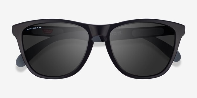 Oakley Frogskins Mix Black Gray PlasticSunglass Frames from EyeBuyDirect, Closed View