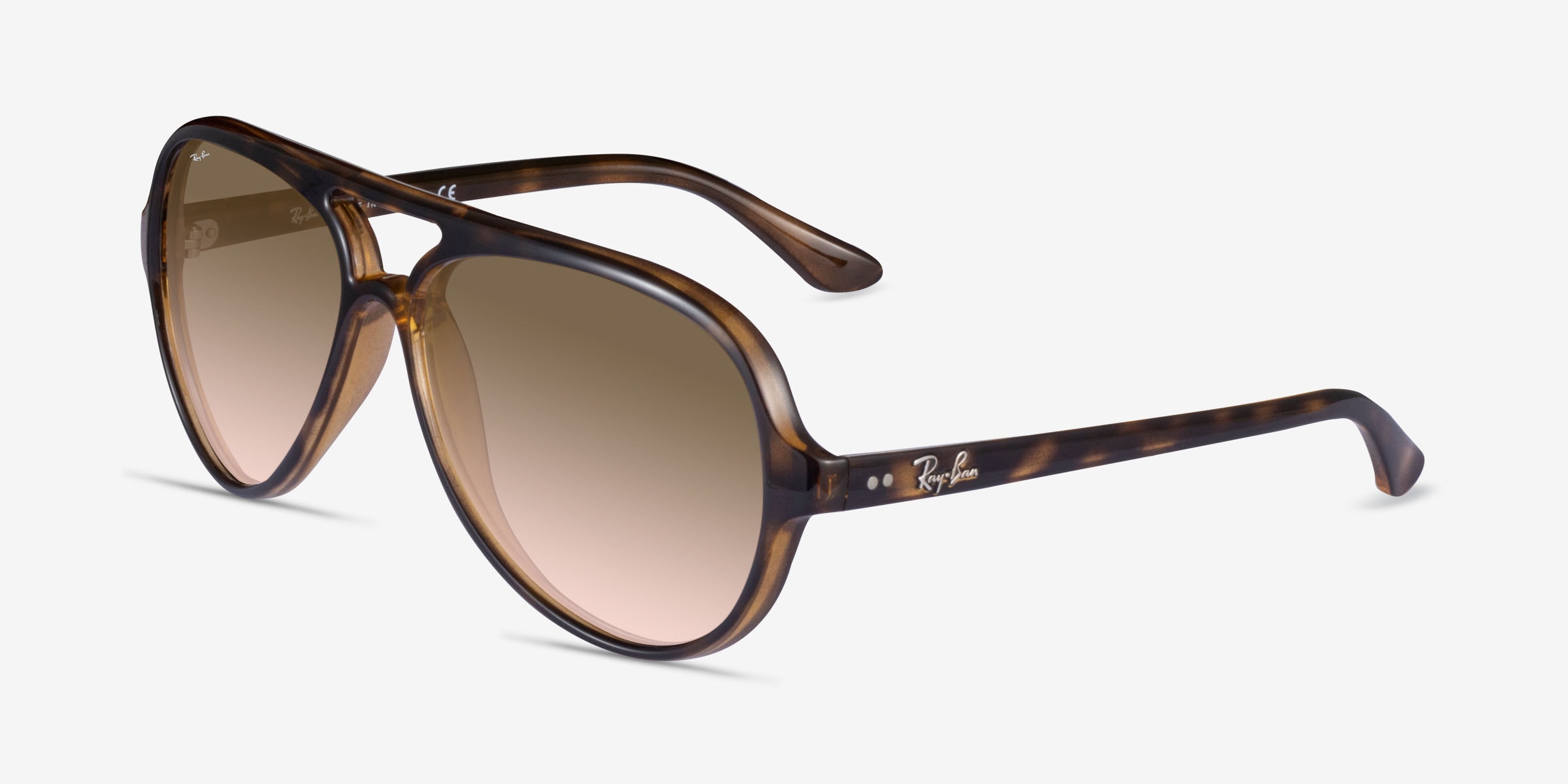 Ray-Ban Brown Gradient Aviator Sunglasses with Tortoiseshell Trim Ray Ban RB 4376 57mm Aviator Style Havana / Brown Gradient  main image 2
