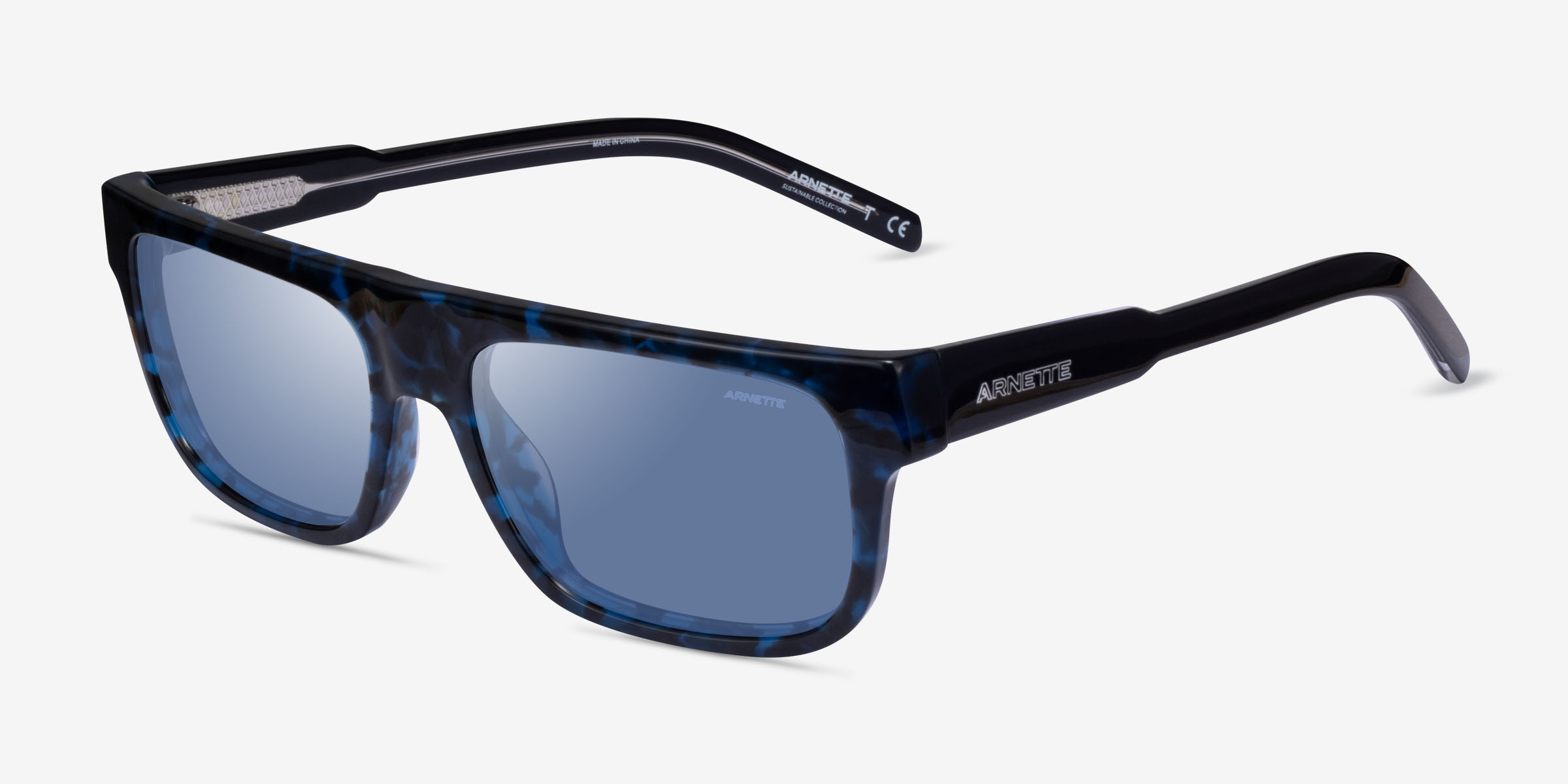 ARNETTE Gothboy - Rectangle Tortoise Blue Frame Prescription Sunglasses ...