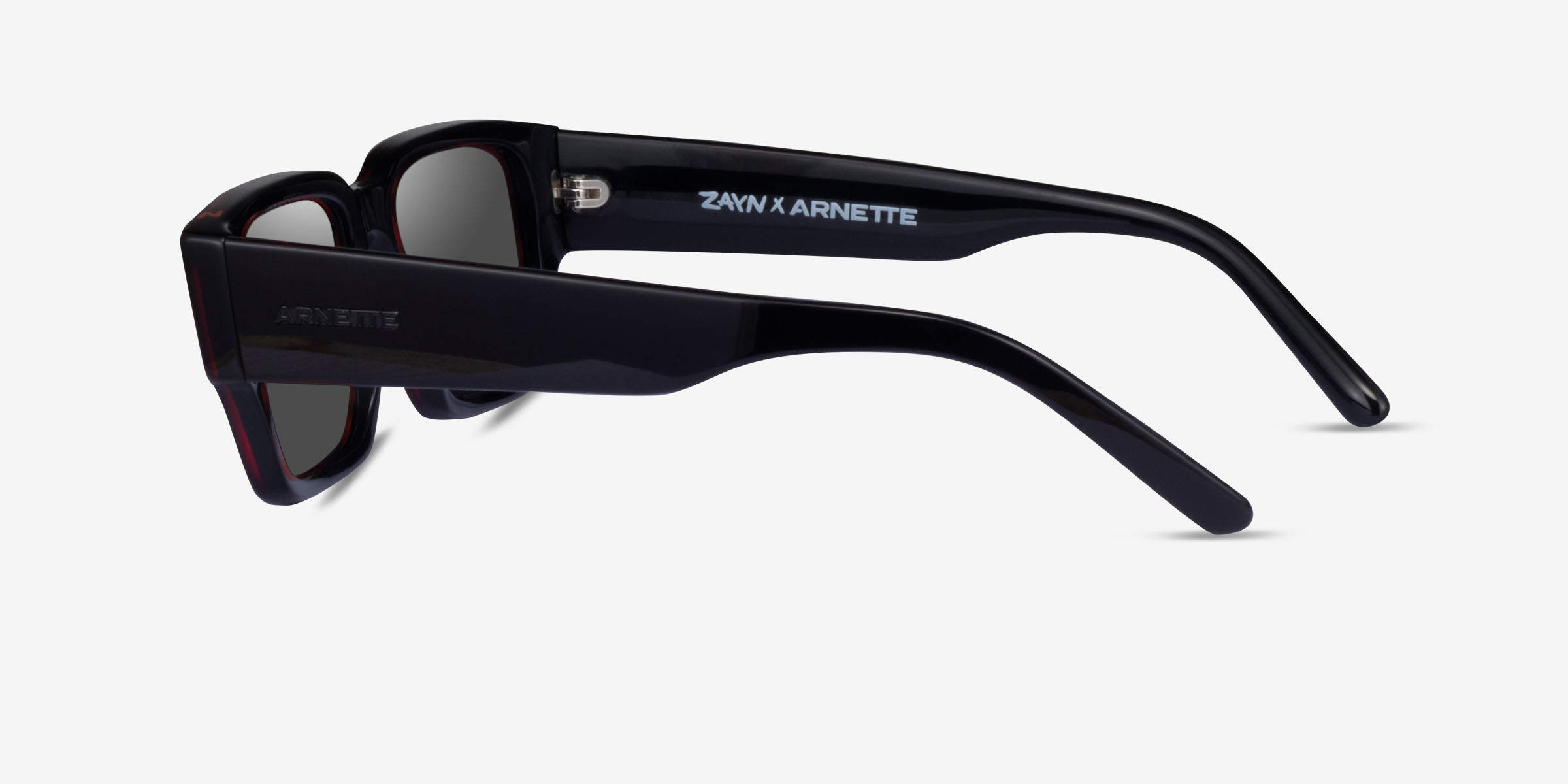 Daken Rectangle Sandwich Red Black Frame Sunglasses For Men