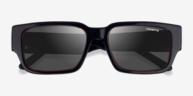 ARNETTE Daken Sandwich Red Black Acétate Soleil de Lunette de vue d'EyeBuyDirect, Vue Rapprochée