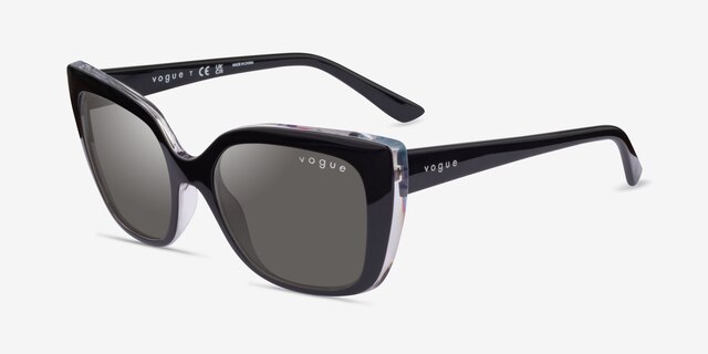 Vogue Eyewear VO5337S Black Clear PlasticSunglass Frames from EyeBuyDirect, Angle View