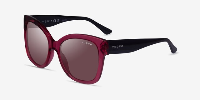 Vogue Eyewear VO5338S Transparent Cherry AcetateSunglass Frames from EyeBuyDirect, Angle View