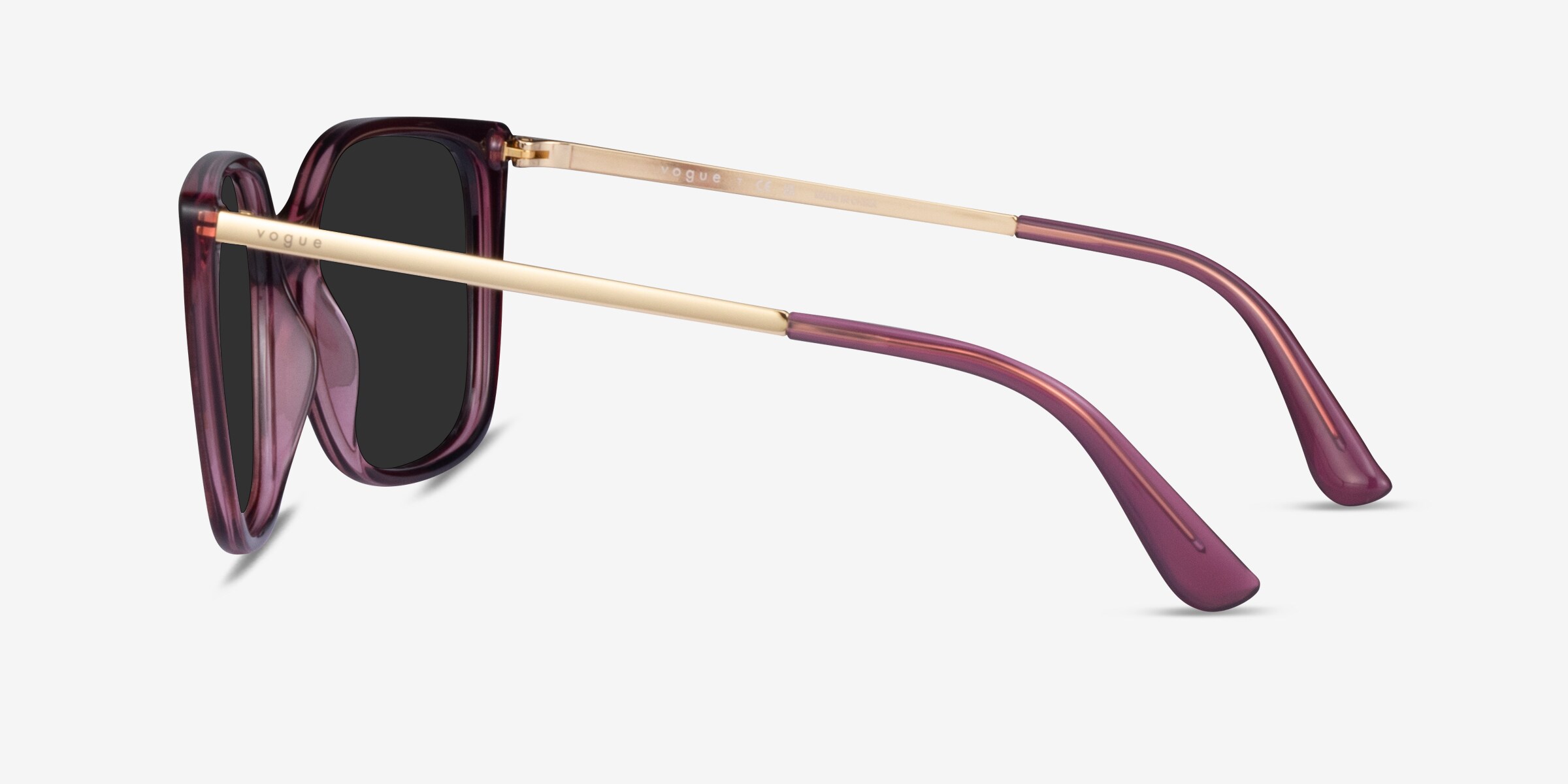 Vintage, Vogue Cat’s Eye Sunglasses with Purple Temple VO5353-S 278648 54#16 140 Floral Tortoise Spring Hinges Acetate Cat-Eye Gradient  main image 4