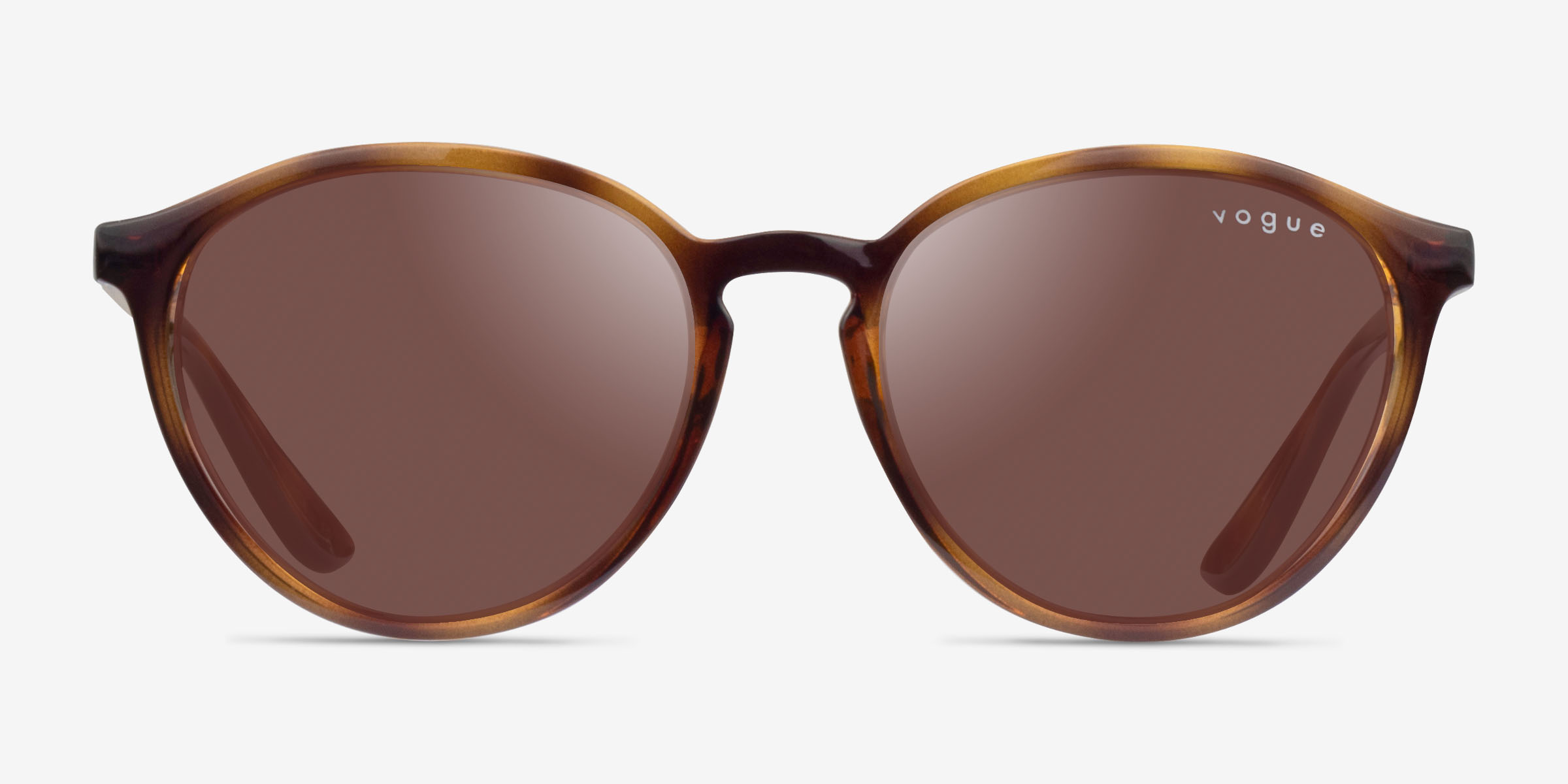 Vogue Eyewear VO5374S Round Dark Tortoise Frame Sunglasses For Women