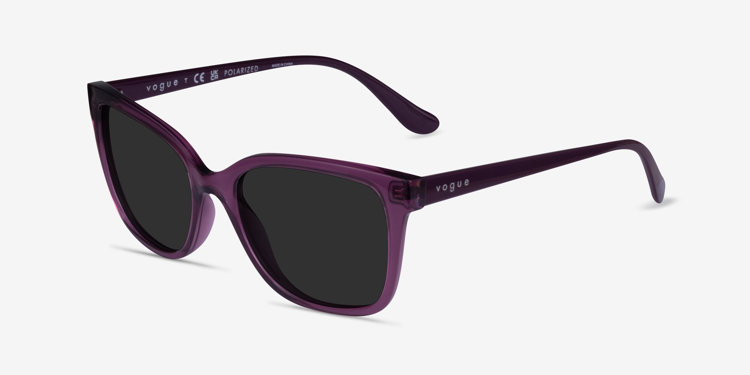 Vogue Purple Polarized Women\'s Sunglasses with Black Zip Case Vogue Purple Butterfly Sunglasses for Women for sale | eBay main image 3