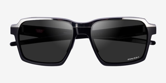 Oakley Parlay Polished Black PlasticSunglass Frames from EyeBuyDirect, Closed View