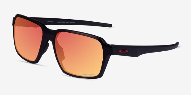 Oakley Parlay Matte Black PlasticSunglass Frames from EyeBuyDirect, Angle View