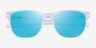 Oakley Ojector Polished Clear PlasticSunglass Frames from EyeBuyDirect, Closed View