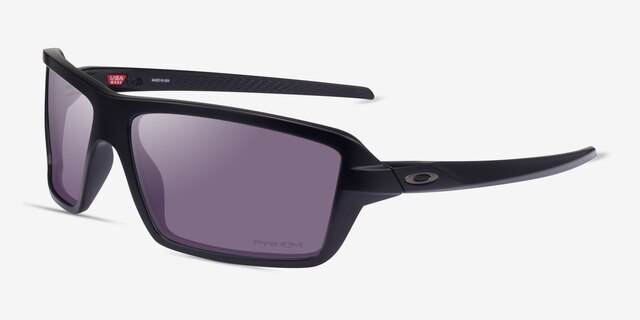 Oakley Cables Matte Black PlasticSunglass Frames from EyeBuyDirect, Angle View