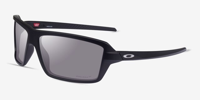 Oakley Cables Black PlasticSunglass Frames from EyeBuyDirect, Angle View