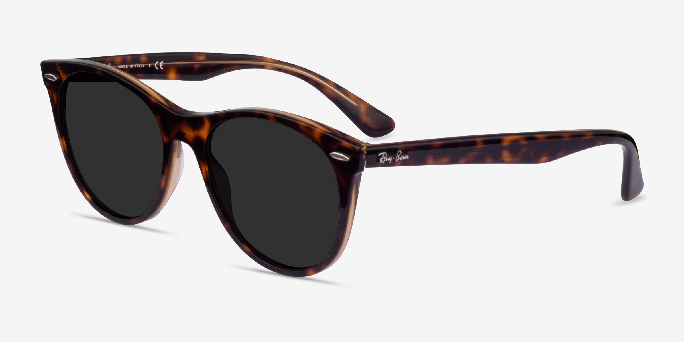 Ray Ban RB2185 Ref# 7885 - Black on Transparent frame with Blue gray lense Ray-Ban RB2185 - Round Black Frame Prescription Sunglasses  main image 4