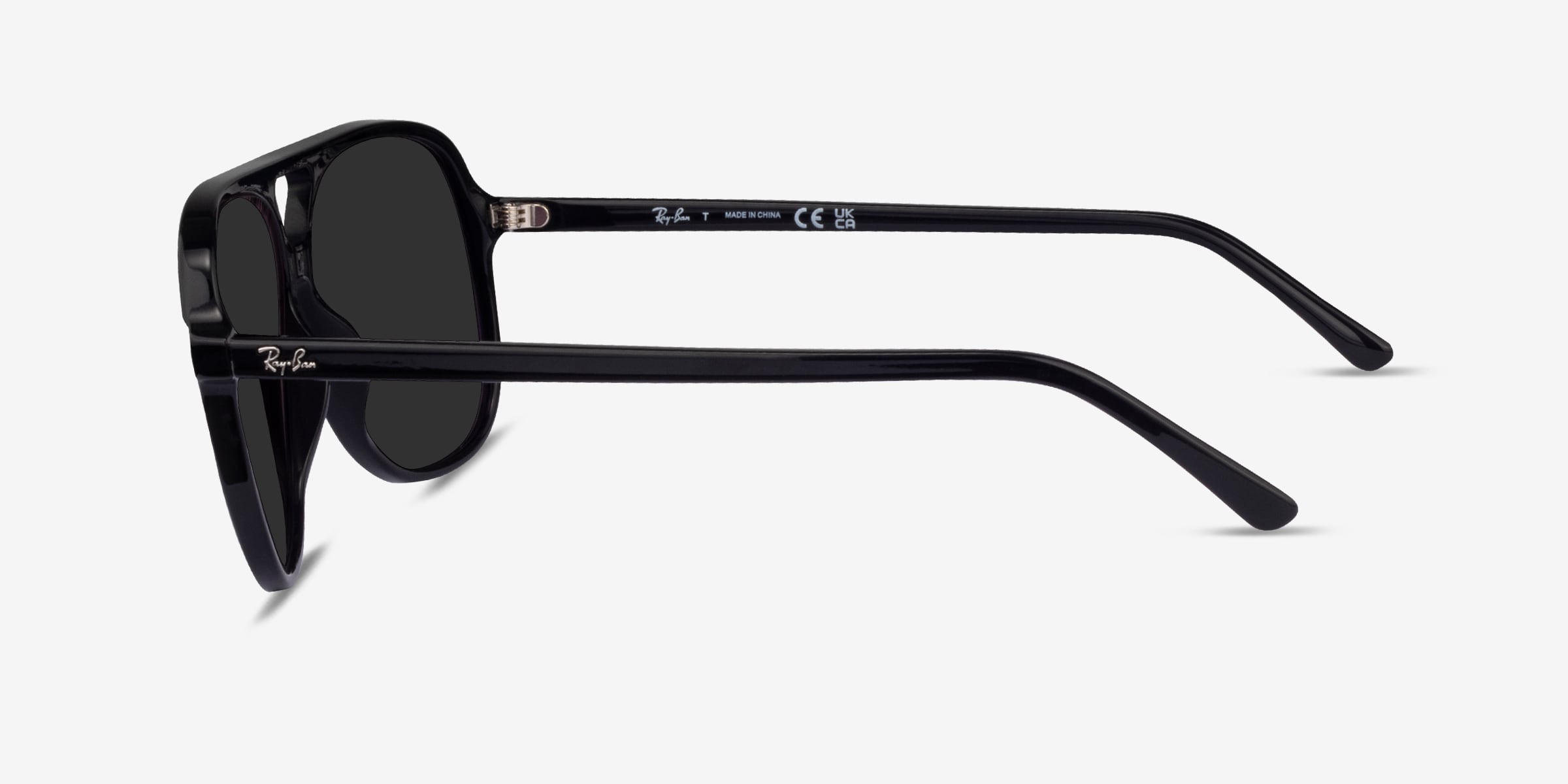 Vintage Black Flys Sunglasses FIRE FLY Metal Frame White