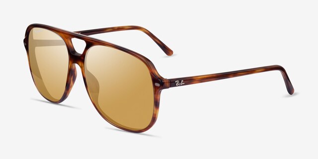 Ray-Ban RB2198 Bill Striped Tortoise AcétateSoleil de Lunette de vue d'EyeBuyDirect, Vue d'Angle