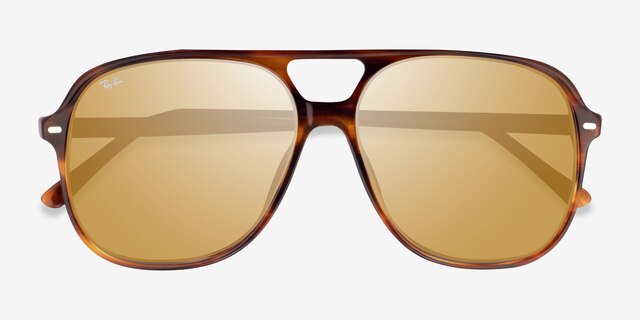 Ray-Ban RB2198 Bill Striped Tortoise AcétateSoleil de Lunette de vue d'EyeBuyDirect, Vue Rapprochée
