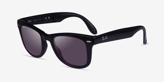 Ray-Ban RB4105 Black PlasticSunglass Frames from EyeBuyDirect, Angle View