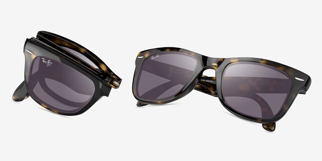 Ray-Ban RB4105 Light Tortoise PlasticSunglass Frames from EyeBuyDirect, Side View