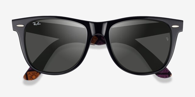 Ray-Ban RB2140 Wayfarer Satin Black AcetateSunglass Frames from EyeBuyDirect, Closed View