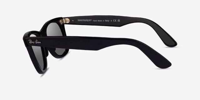 Ray-Ban RB2140 Wayfarer Shiny Black AcetateSunglass Frames from EyeBuyDirect, Side View