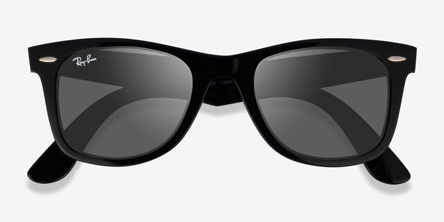 Ray-Ban RB2140 Wayfarer Shiny Black AcetateSunglass Frames from EyeBuyDirect, Closed View