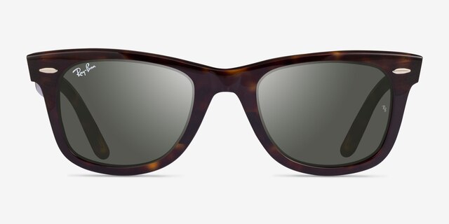 Ray-Ban RB2140 Wayfarer Shiny Tortoise AcetateSunglass Frames from EyeBuyDirect, Front View