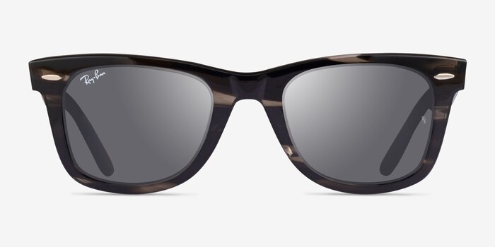 Ray-Ban RB2140 Wayfarer Striped Gray Acetate Sunglass Frames from EyeBuyDirect