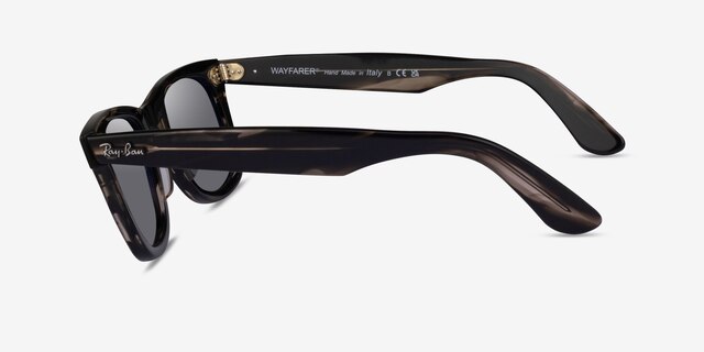 Ray-Ban RB2140 Wayfarer Striped Gray AcetateSunglass Frames from EyeBuyDirect, Side View