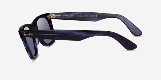 Ray-Ban RB2140 Wayfarer Striped Blue AcetateSunglass Frames from EyeBuyDirect, Side View