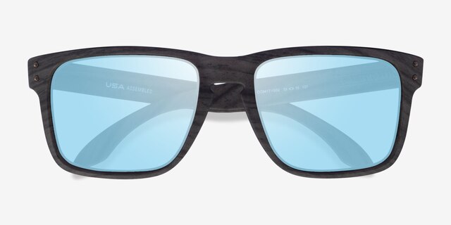 Oakley Holbrook Xl Woodgrain PlasticSunglass Frames from EyeBuyDirect, Closed View