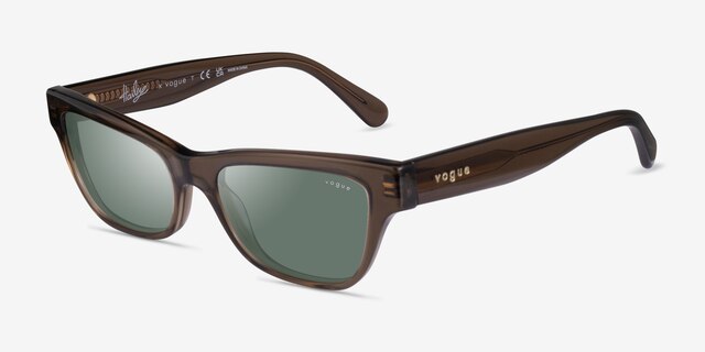 Vogue Eyewear VO5514S Transparent Dark Khaki AcetateSunglass Frames from EyeBuyDirect, Angle View