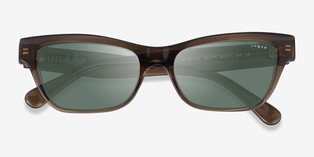 Vogue Eyewear VO5514S Transparent Dark Khaki AcetateSunglass Frames from EyeBuyDirect, Closed View