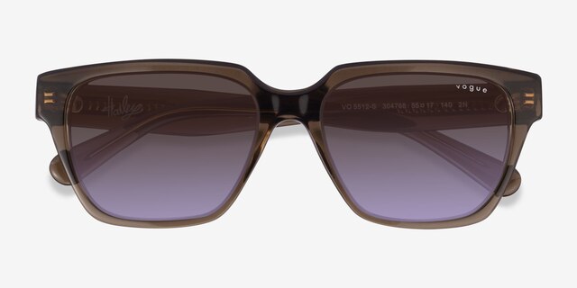 Vogue Eyewear VO5512S Transparent Dark Khaki AcetateSunglass Frames from EyeBuyDirect, Closed View