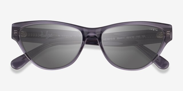 Vogue Eyewear VO5513S Transparent Dark Gray AcetateSunglass Frames from EyeBuyDirect, Closed View
