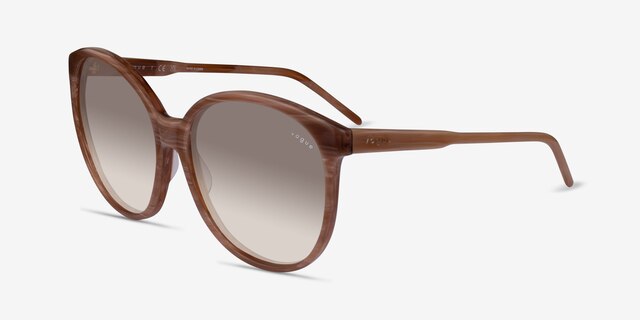Vogue Eyewear VO5509S Striped Brown AcetateSunglass Frames from EyeBuyDirect, Angle View
