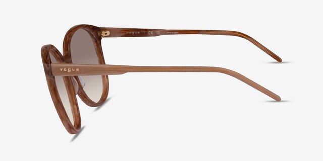 Vogue Eyewear VO5509S Striped Brown AcetateSunglass Frames from EyeBuyDirect, Side View