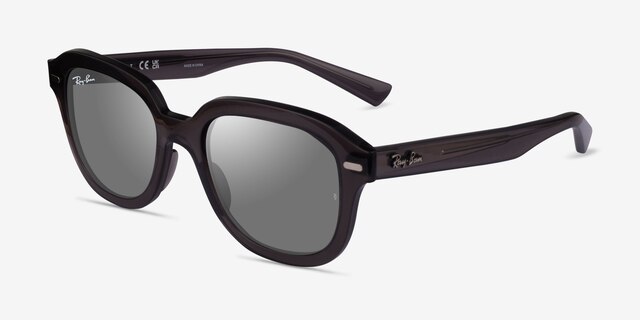Ray-Ban RB4398 Erik Clear Dark Gray PlasticSunglass Frames from EyeBuyDirect, Angle View