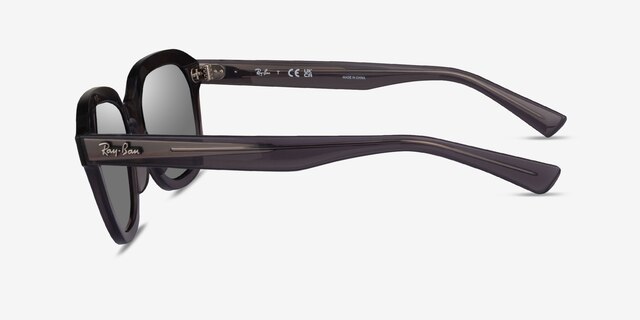 Ray-Ban RB4398 Erik Clear Dark Gray PlasticSunglass Frames from EyeBuyDirect, Side View