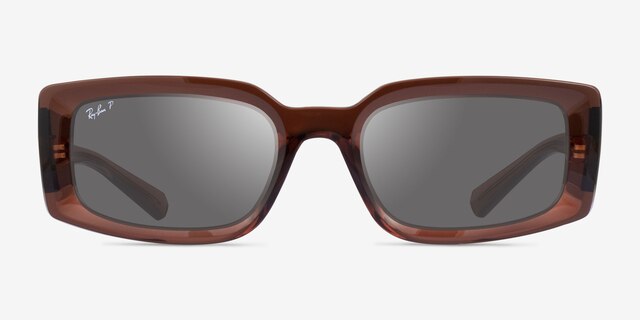 Ray-Ban RB4395 Kiliane Transparent Brown Eco-friendlySunglass Frames from EyeBuyDirect, Front View