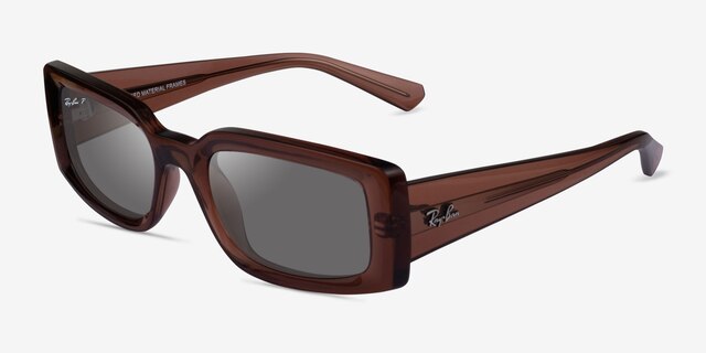 Ray-Ban RB4395 Kiliane Transparent Brown Eco-friendlySunglass Frames from EyeBuyDirect, Angle View