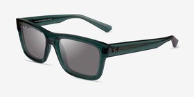 Ray-Ban RB4396 Warren Transparent Green Éco-responsable Soleil de Lunette de vue d'EyeBuyDirect, Vue d'Angle