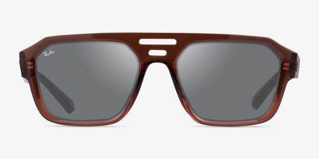 Ray-Ban RB4397 Corrigan Transparent Brown Eco-friendlySunglass Frames from EyeBuyDirect, Front View