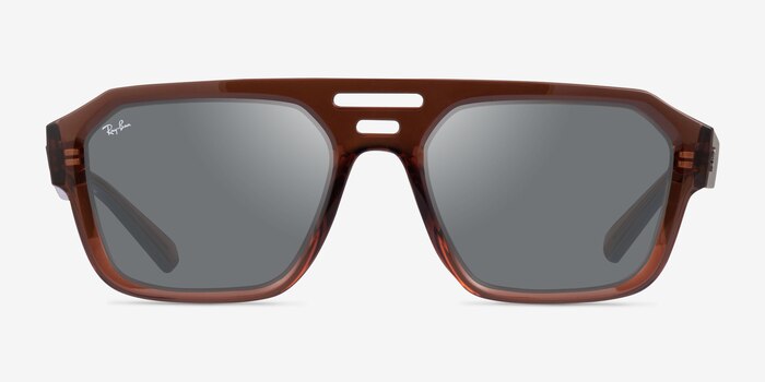 Ray-Ban RB4397 Corrigan Transparent Brown Eco-friendly Sunglass Frames from EyeBuyDirect