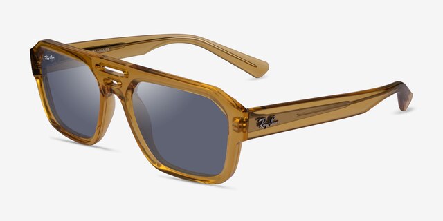 Ray-Ban RB4397 Corrigan Transparent Yellow Eco-friendlySunglass Frames from EyeBuyDirect, Angle View