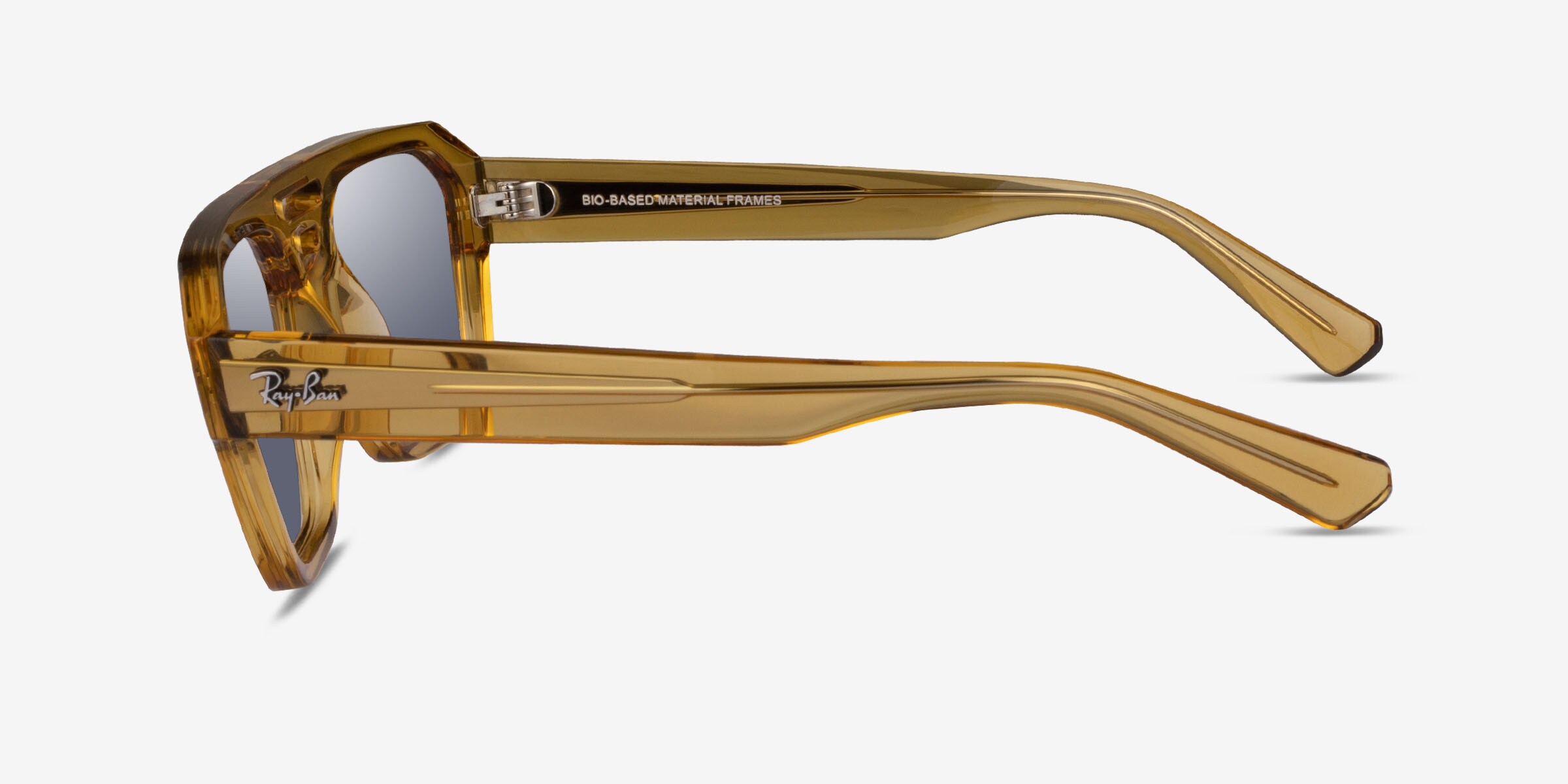 Ray-Ban Corrigan Bio based Sunglasses RB4397 Transparent Yellow Frame Gray Lens 0RB4397__668280__P21__shad__lt.png main image 4