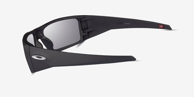 Oakley Heliostat Frosted Gray PlasticSunglass Frames from EyeBuyDirect, Side View