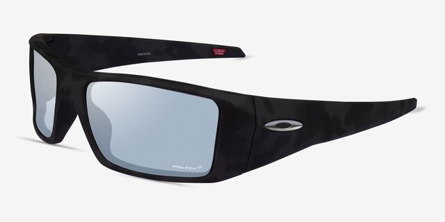 Oakley Heliostat Matte Black PlasticSunglass Frames from EyeBuyDirect, Angle View
