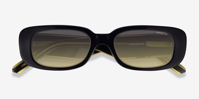 ARNETTE Litty Black Yellow AcetateSunglass Frames from EyeBuyDirect, Closed View