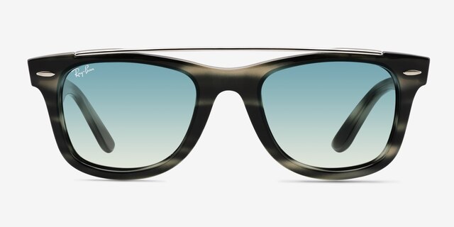 Ray-Ban RB4540 Striped Gray PlasticSunglass Frames from EyeBuyDirect, Front View